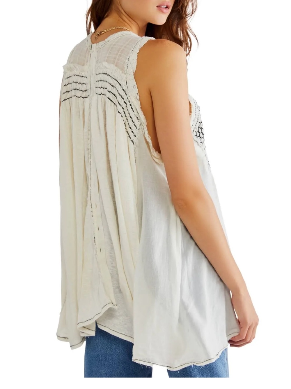 Free People Women's Tops Free People Tunic Flowy Boho oversized shirt tank - Picture 2 of 8